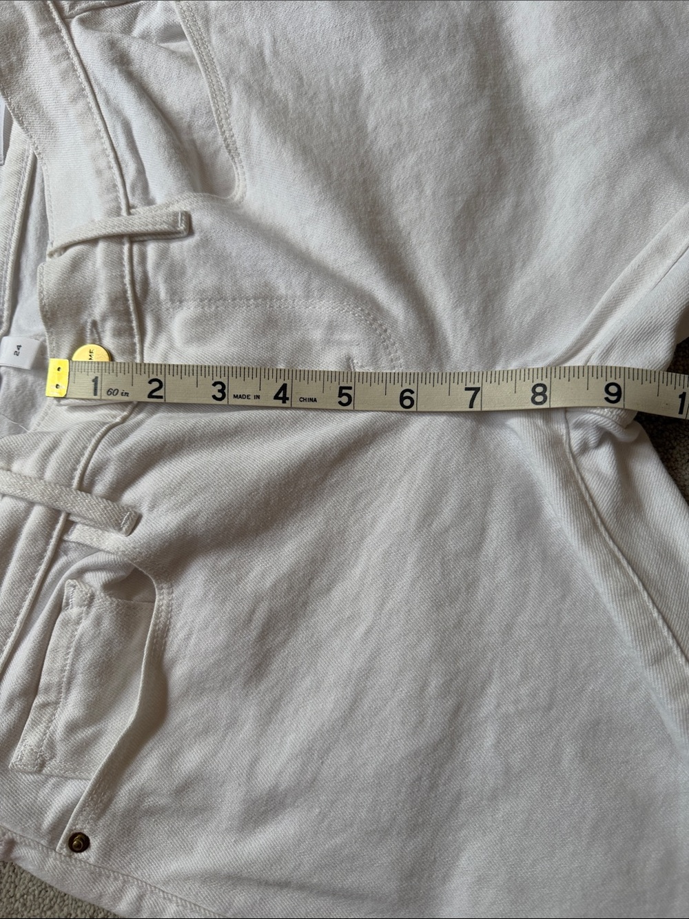 Frame Le Garcon White Mid-Rise Straight Jeans, size 24 - Picture 7 of 9
